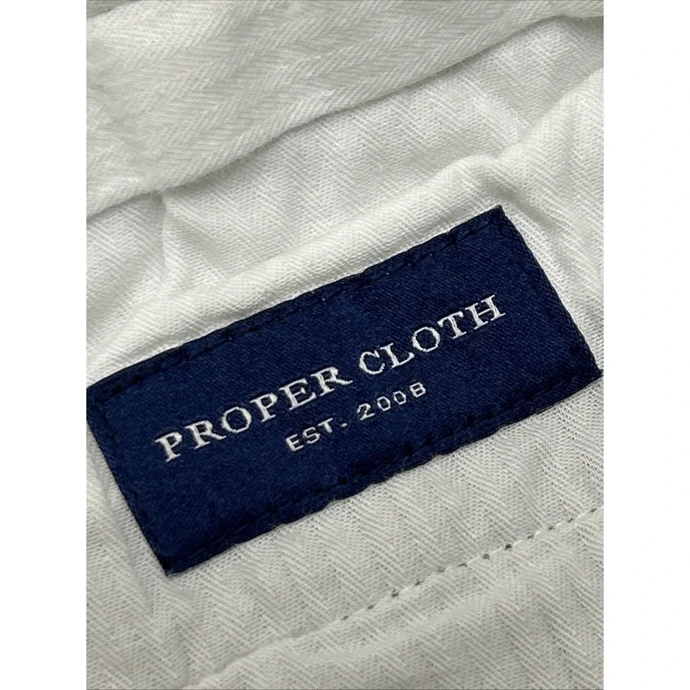 Proper Cloth Tessuti Di Sondrio Casual Pants Men 36x32 Slim Fit Twill Green